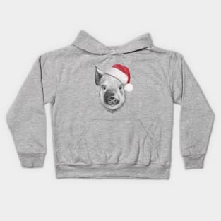 Christmas pig Kids Hoodie